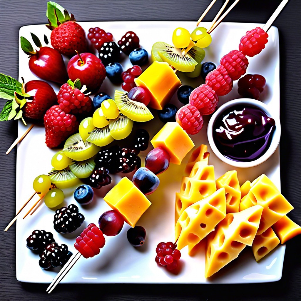 fruit and cheese kabobs