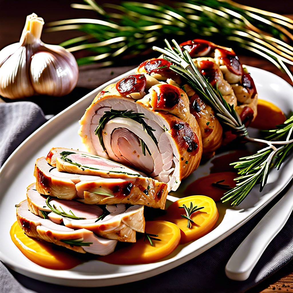 garlic rosemary turkey roulade