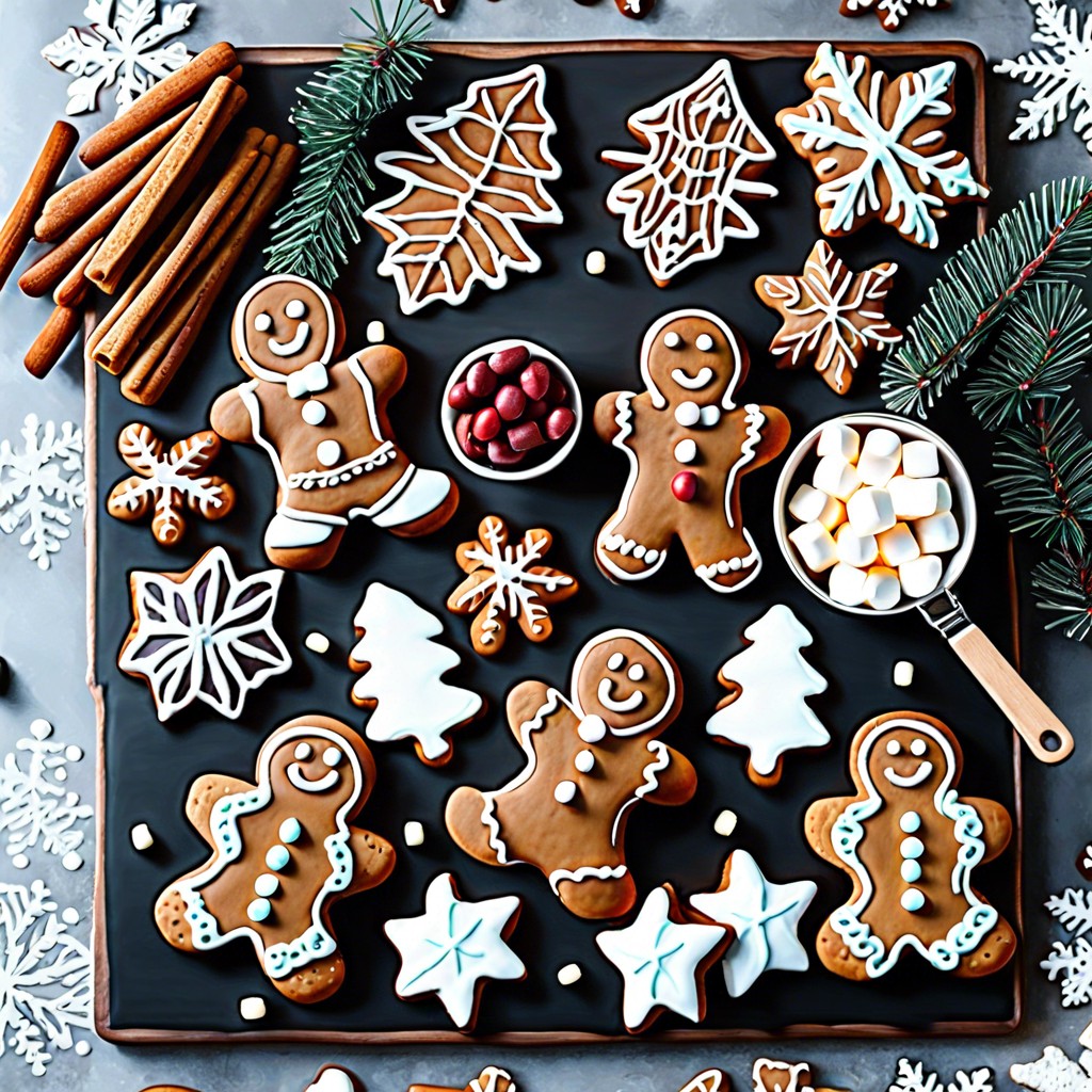 gingerbread cookies with marshmallows