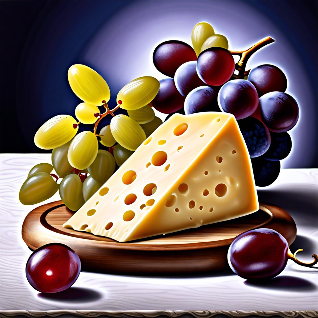 gouda and grapes