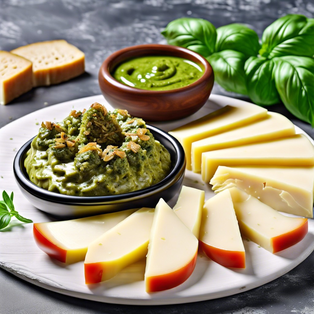 gouda with pesto