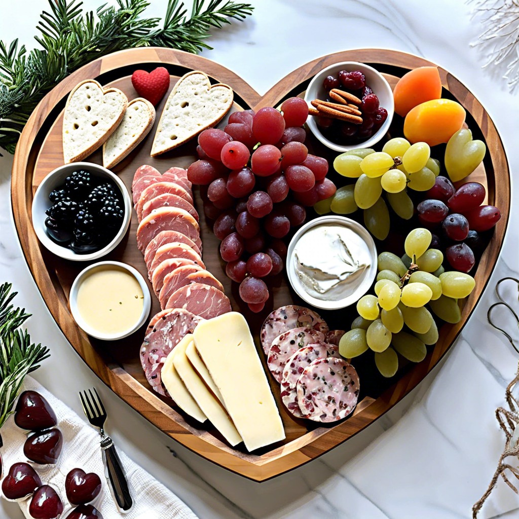 heart shaped charcuterie board