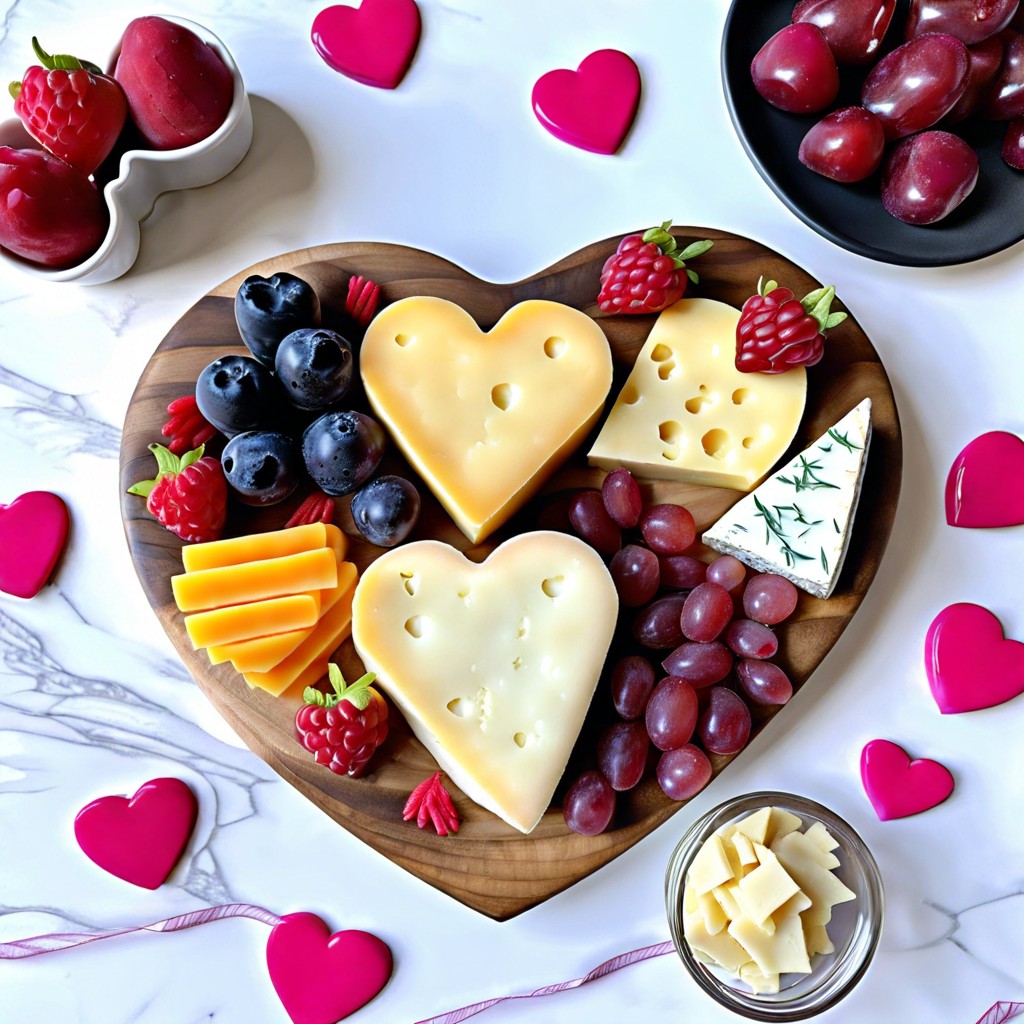 heart shaped cheese platter