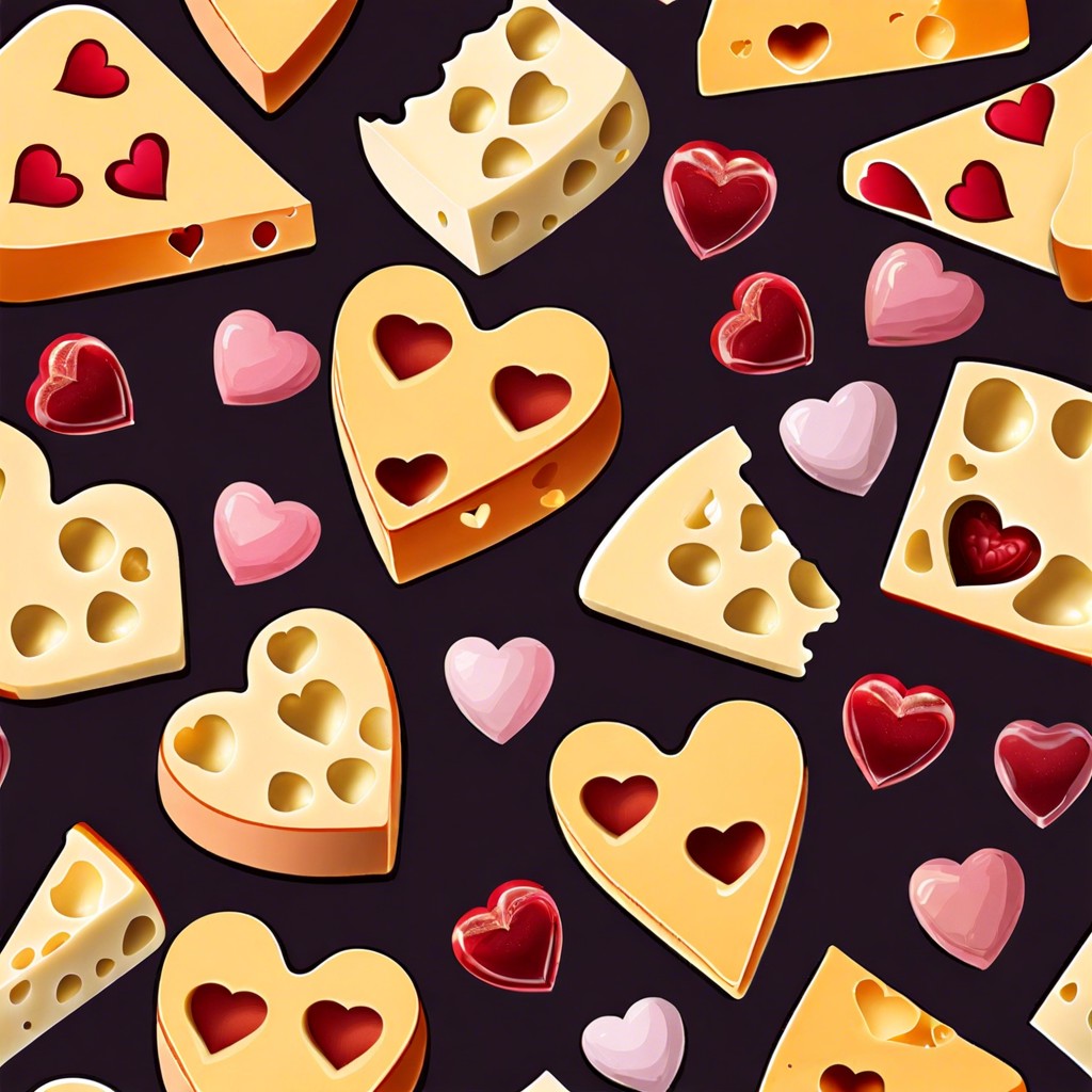 heart shaped cheese slices