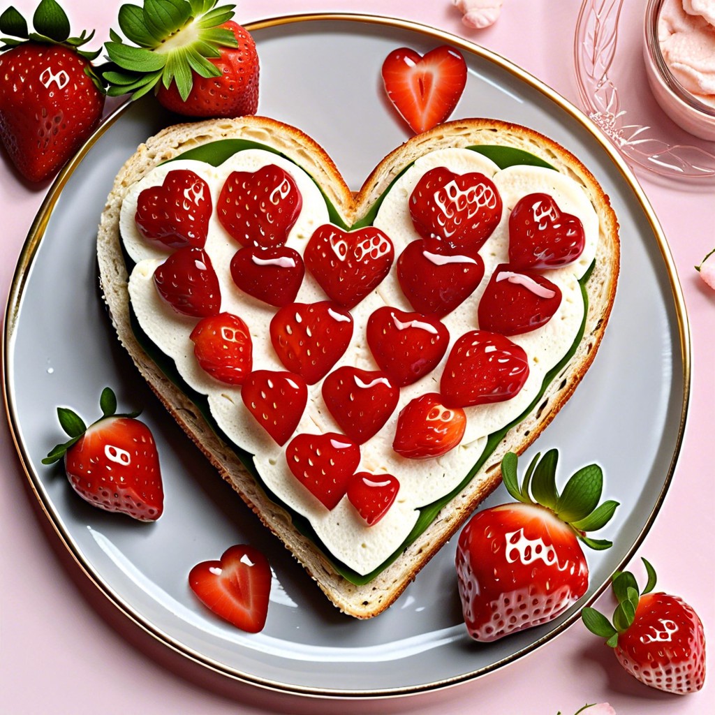 heart shaped strawberry sandwiches