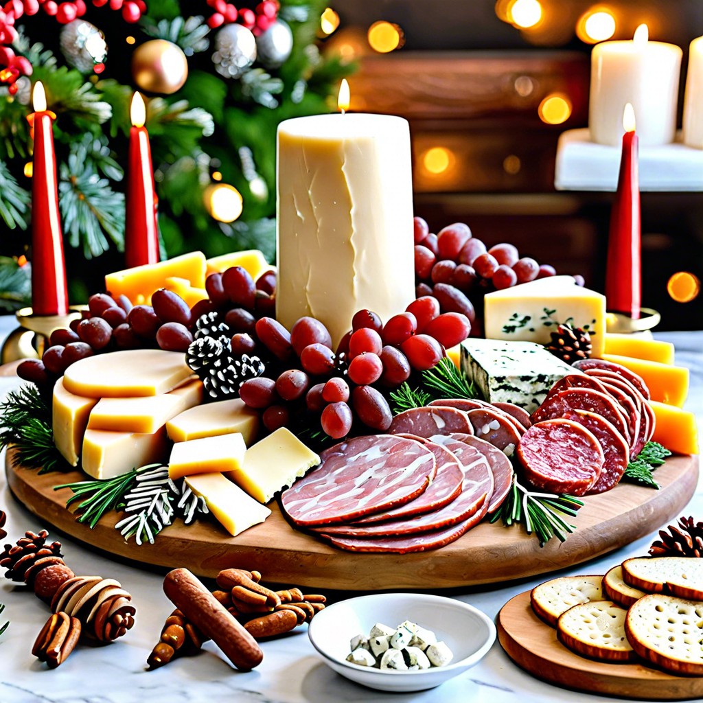 holiday themed meats and cheeses