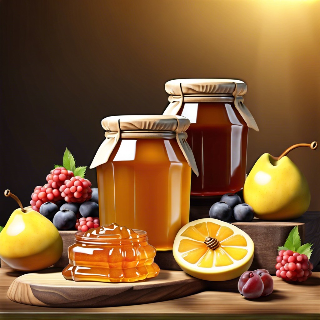 honey and fruit preserves