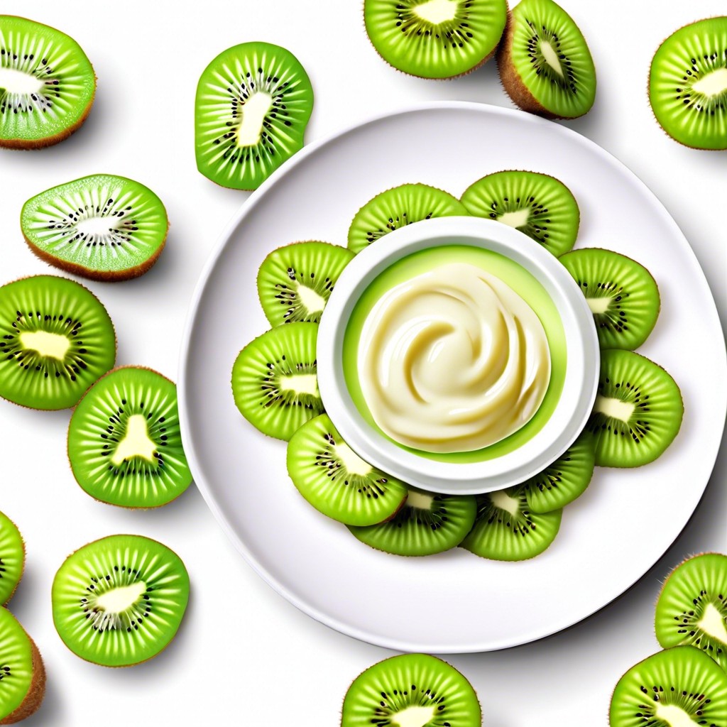 kiwi slices with honey yogurt dip