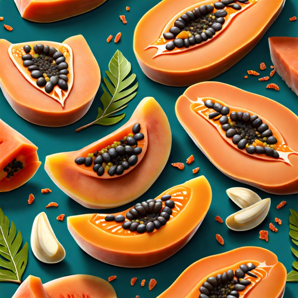 marinated papaya slices