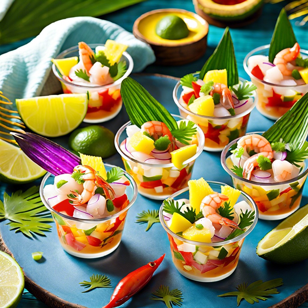 marinated seafood ceviche cups