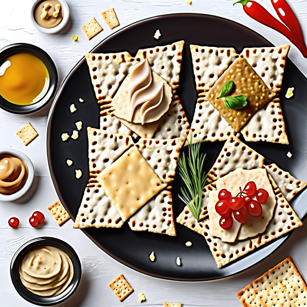 matzo crackers with hummus