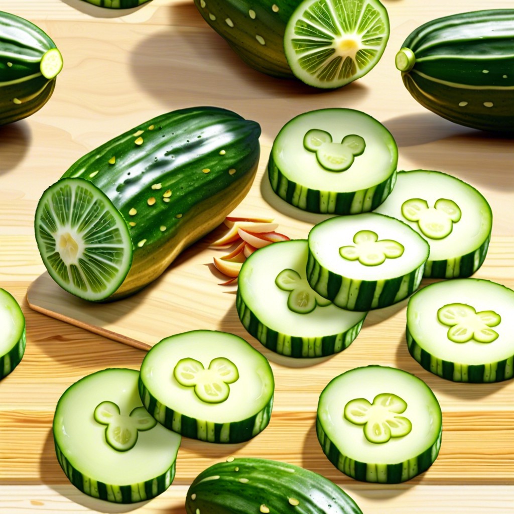 mickey shaped cucumber slices