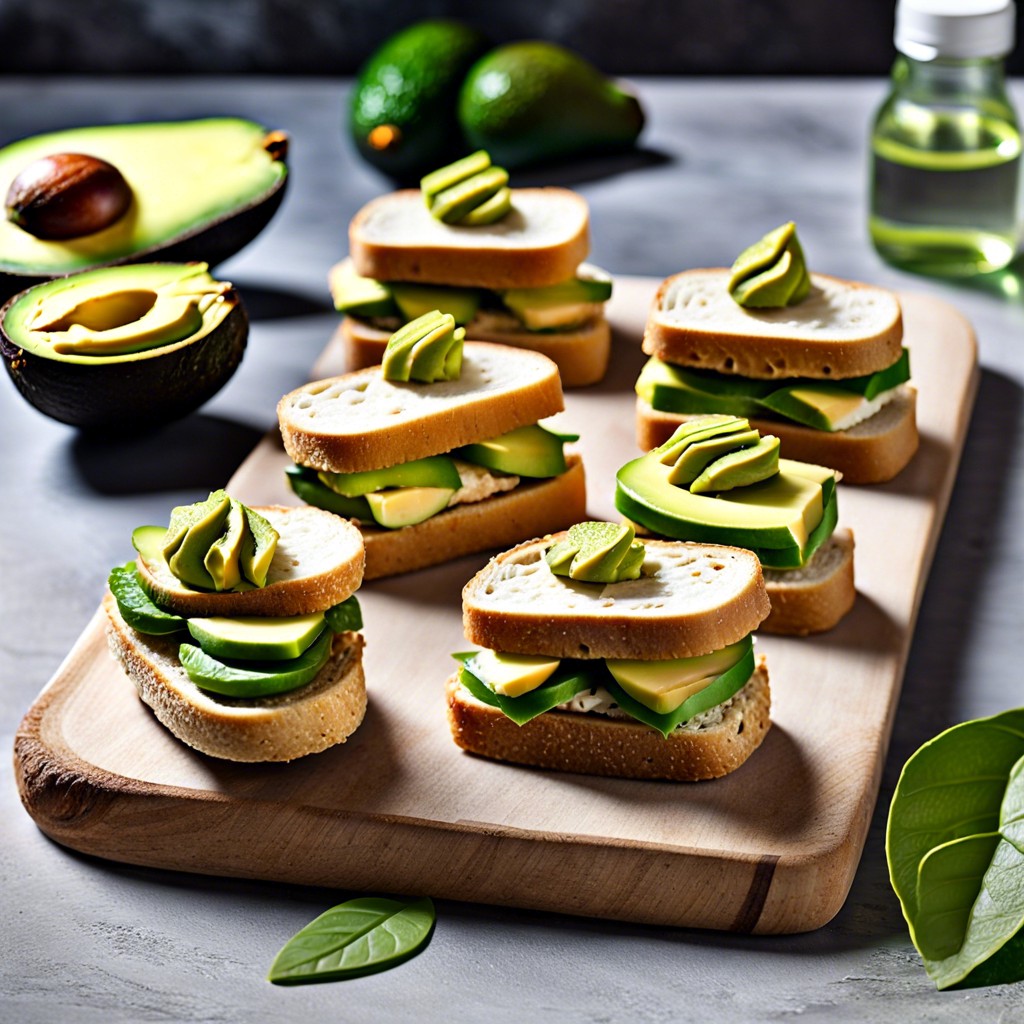 mini avocado sandwiches
