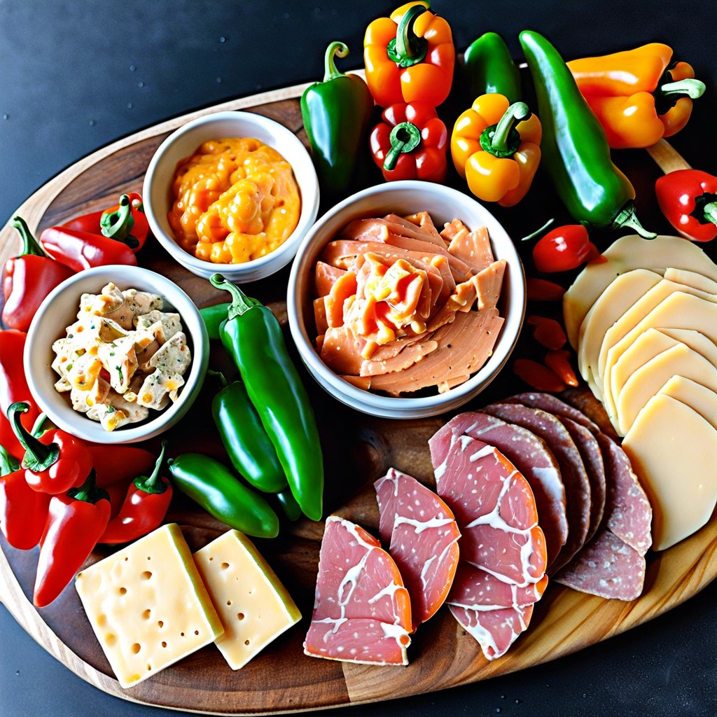 mini bell peppers filled with pimento cheese