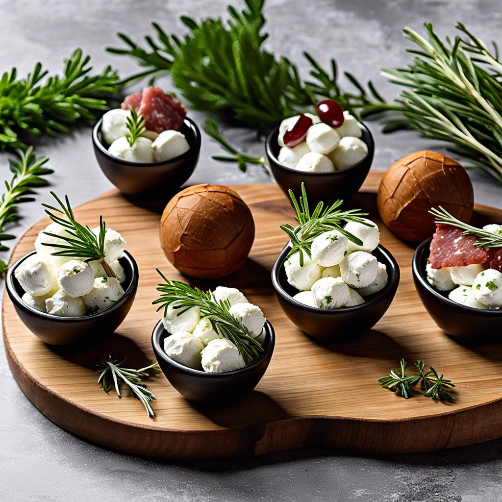 mini goat cheese balls with herbs