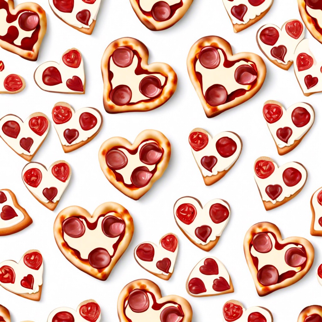 mini heart shaped pizzas