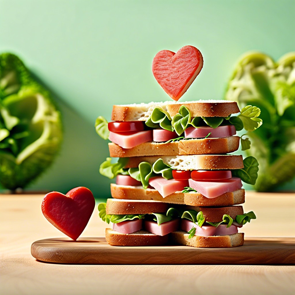 mini heart shaped sandwiches