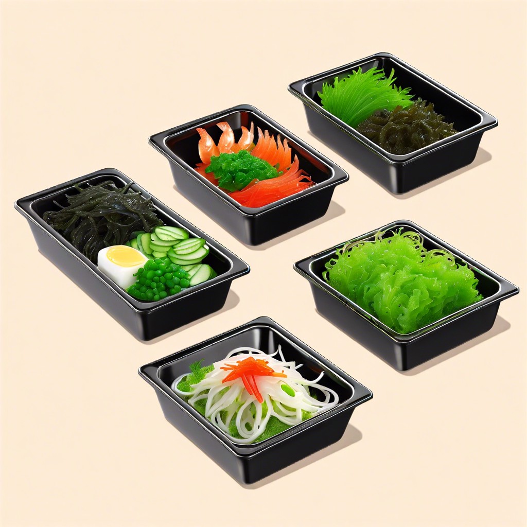 mini seaweed salad portions