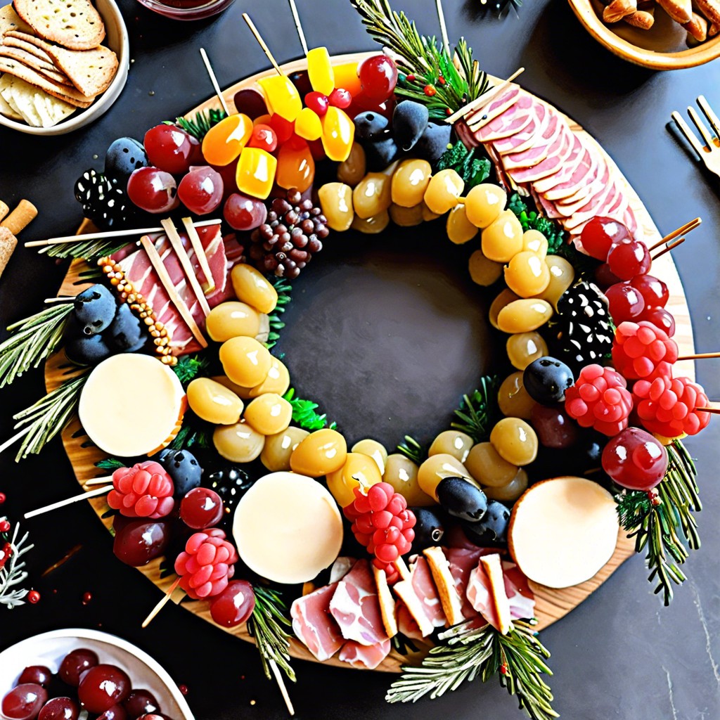 mini skewers wreath