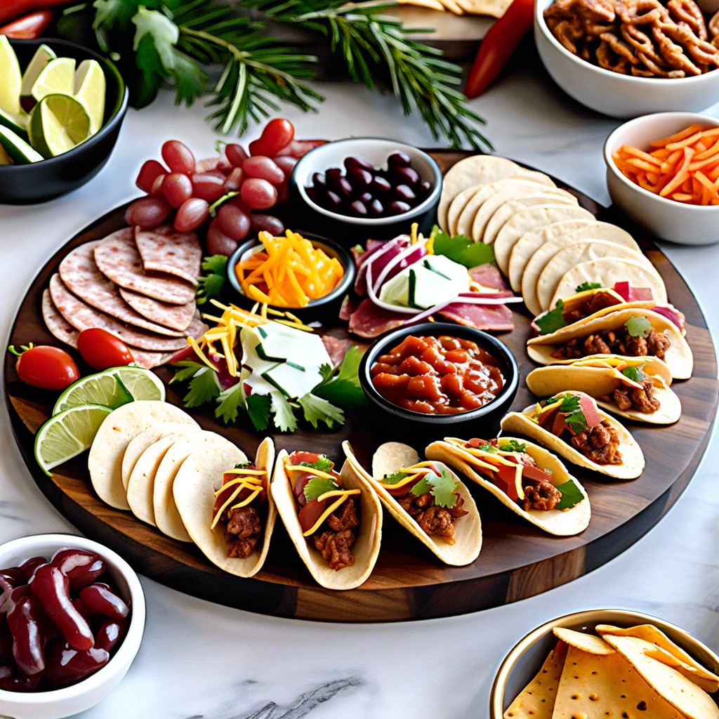 mini tacos and quesadillas