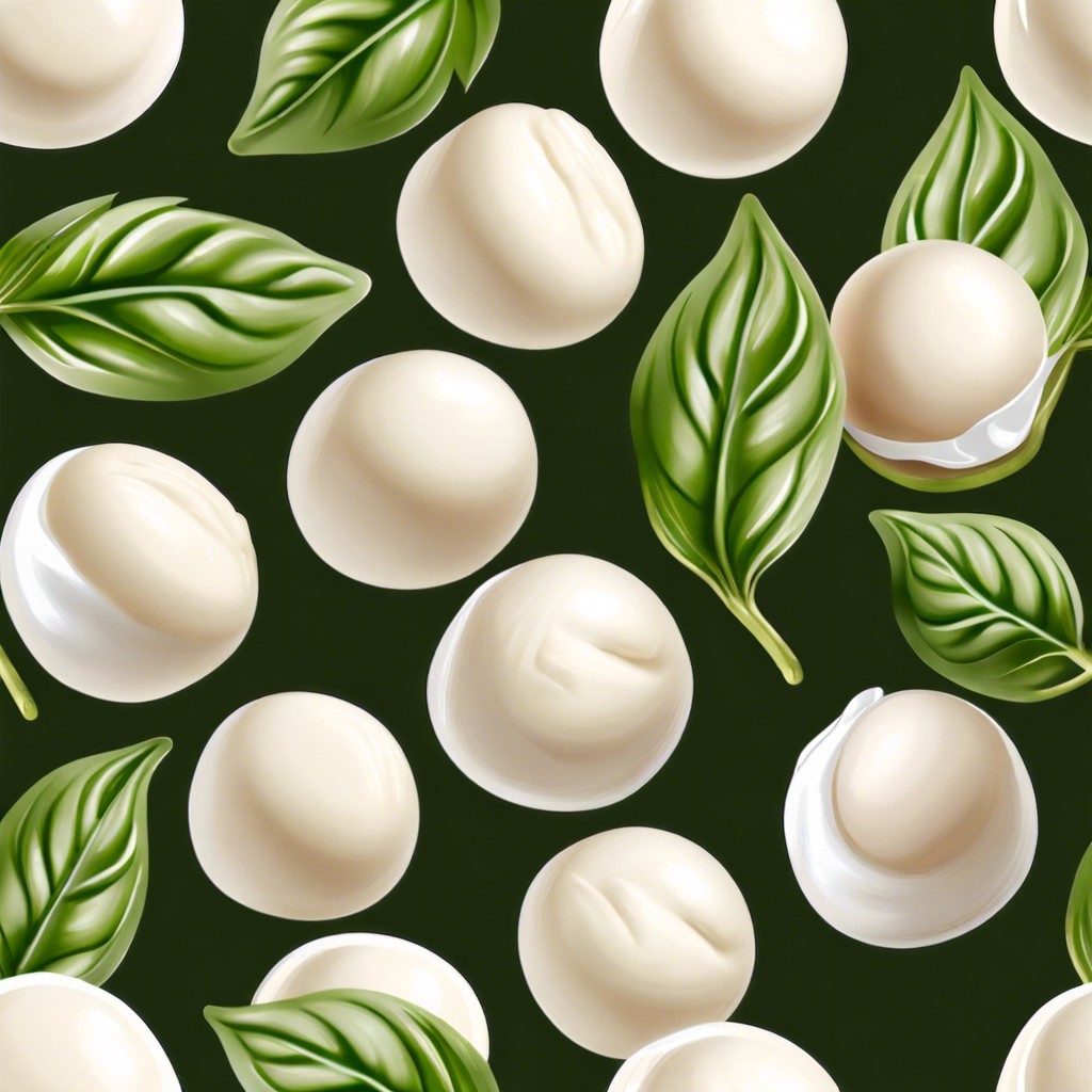 mozzarella balls with basil