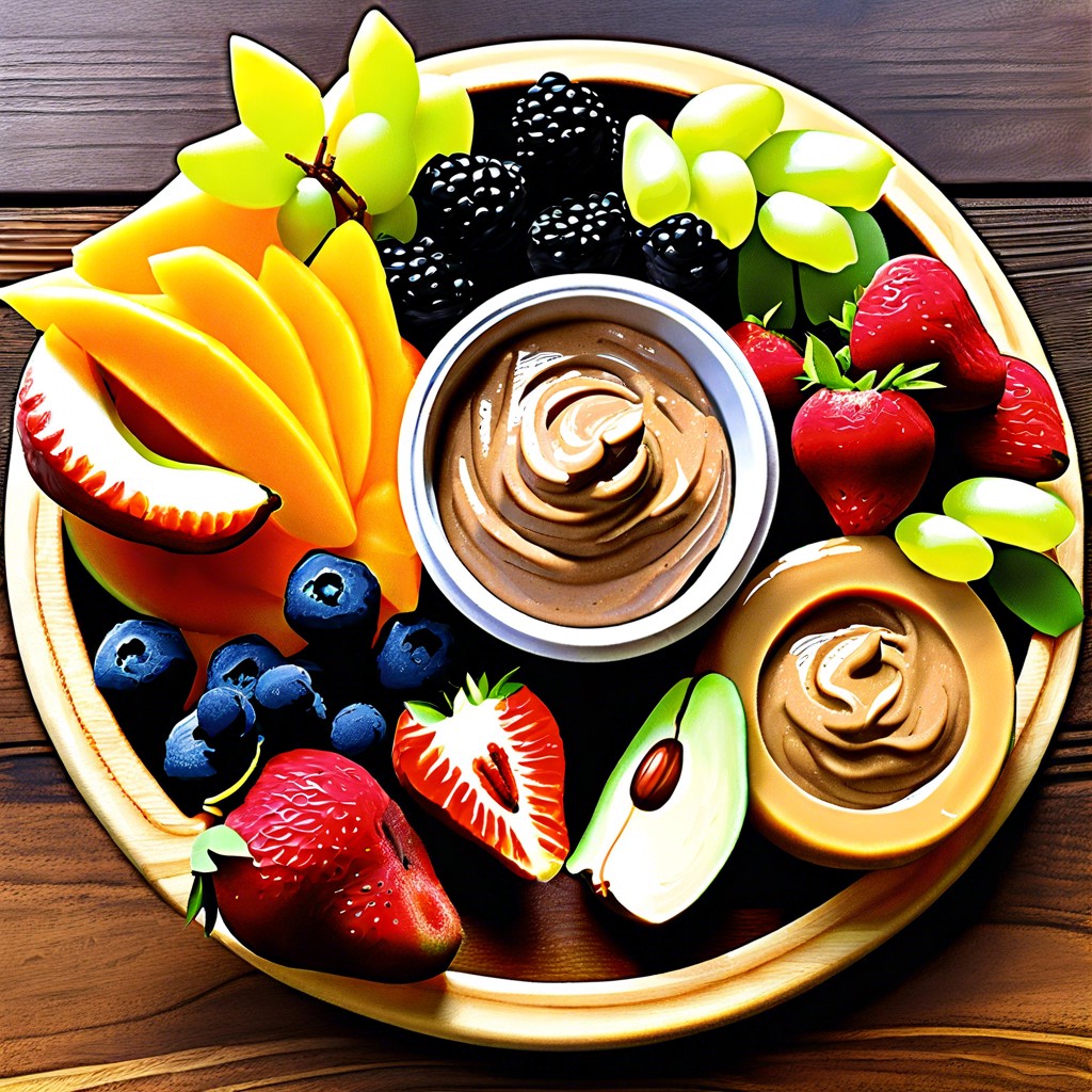 nut butter and fruit dip board