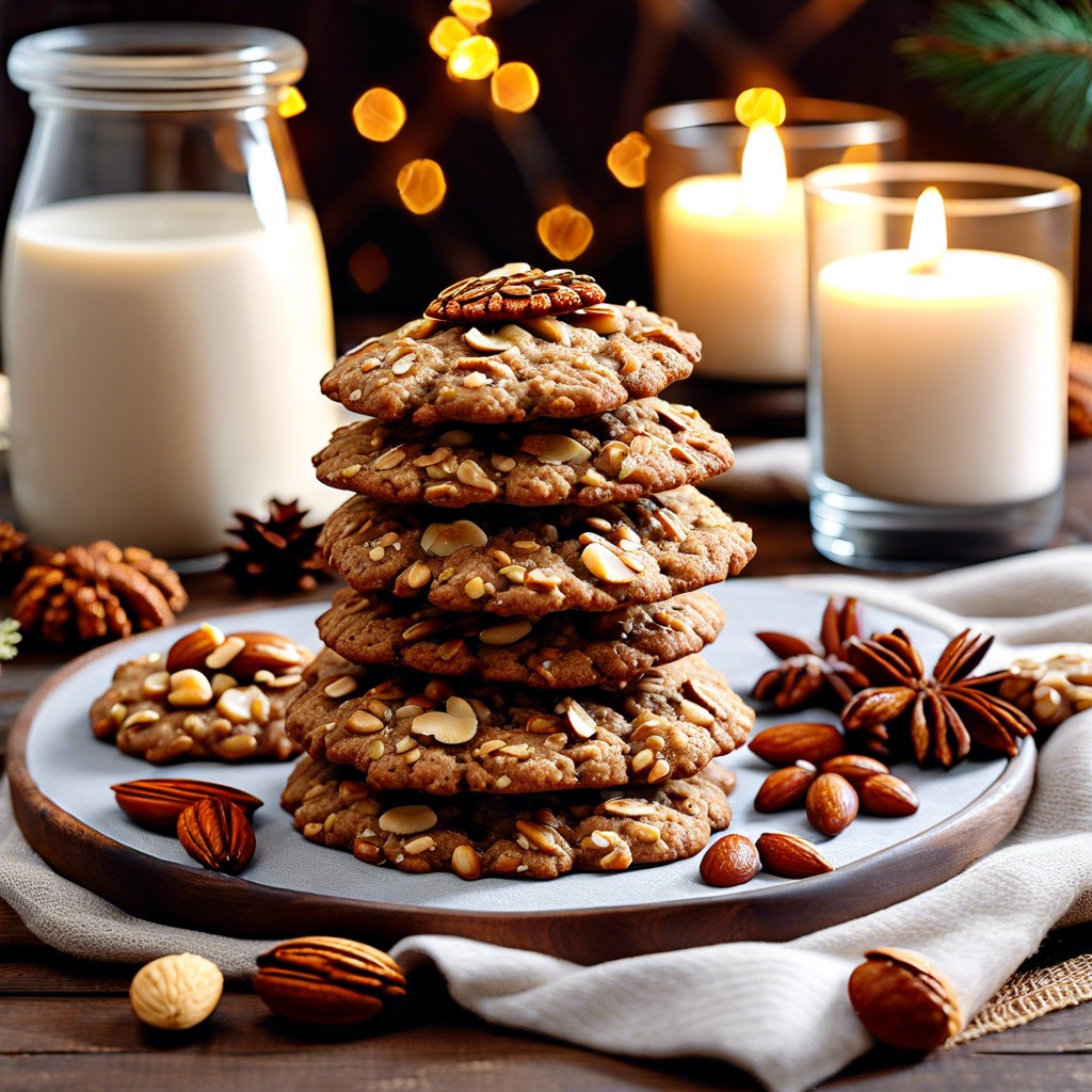 oatmeal cookies with spiced nuts