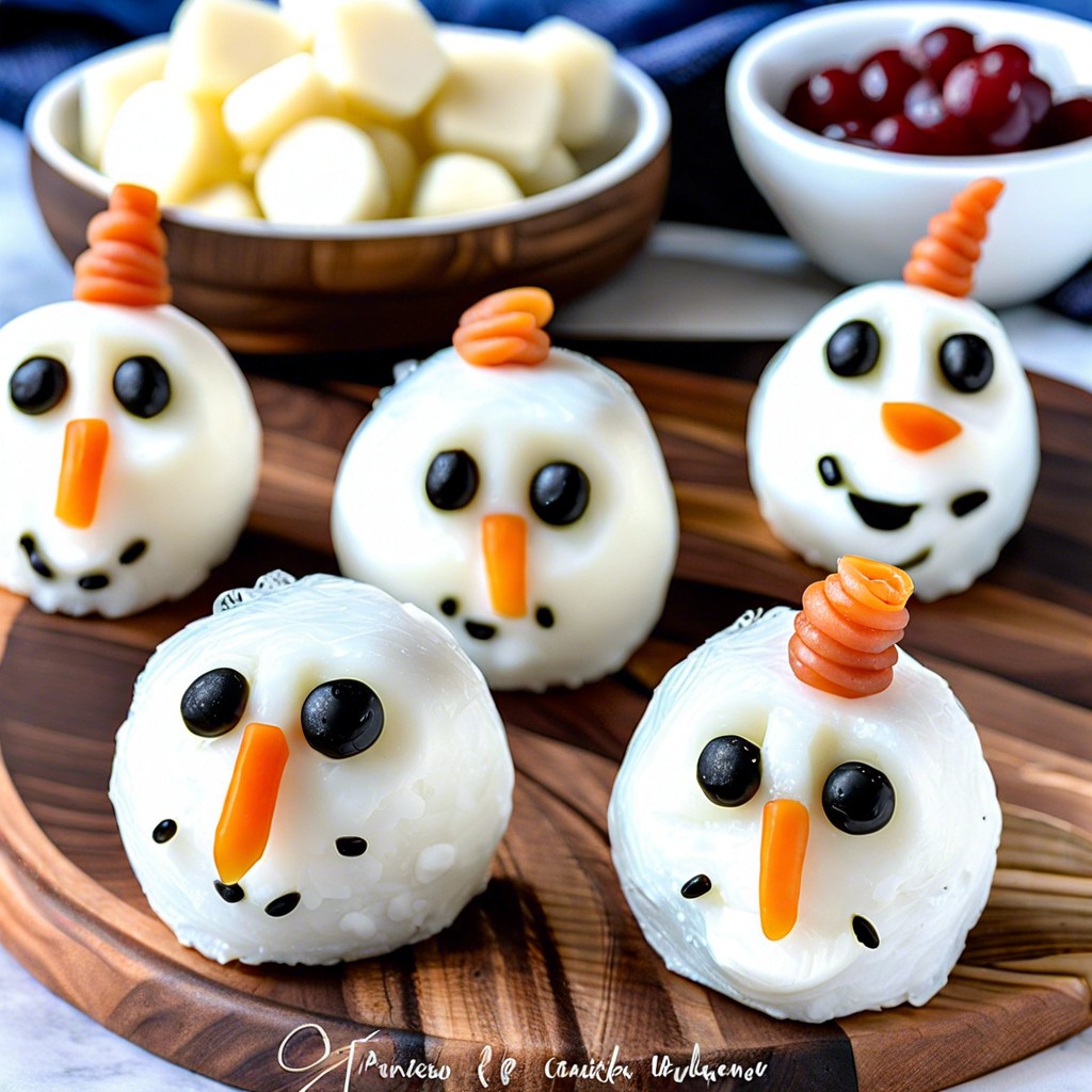 olaf inspired snowball mozzarella bites