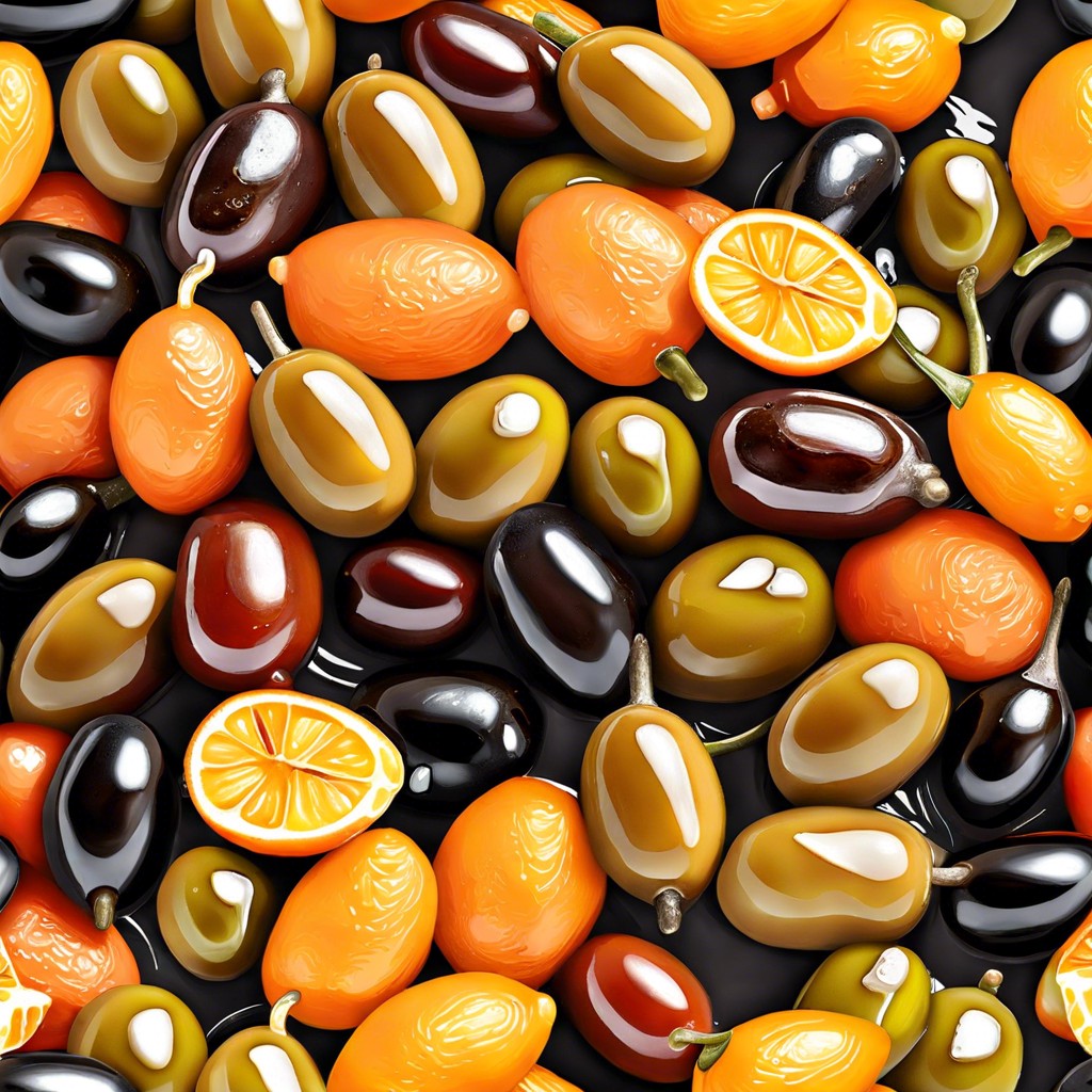 orange and chili marinated olives