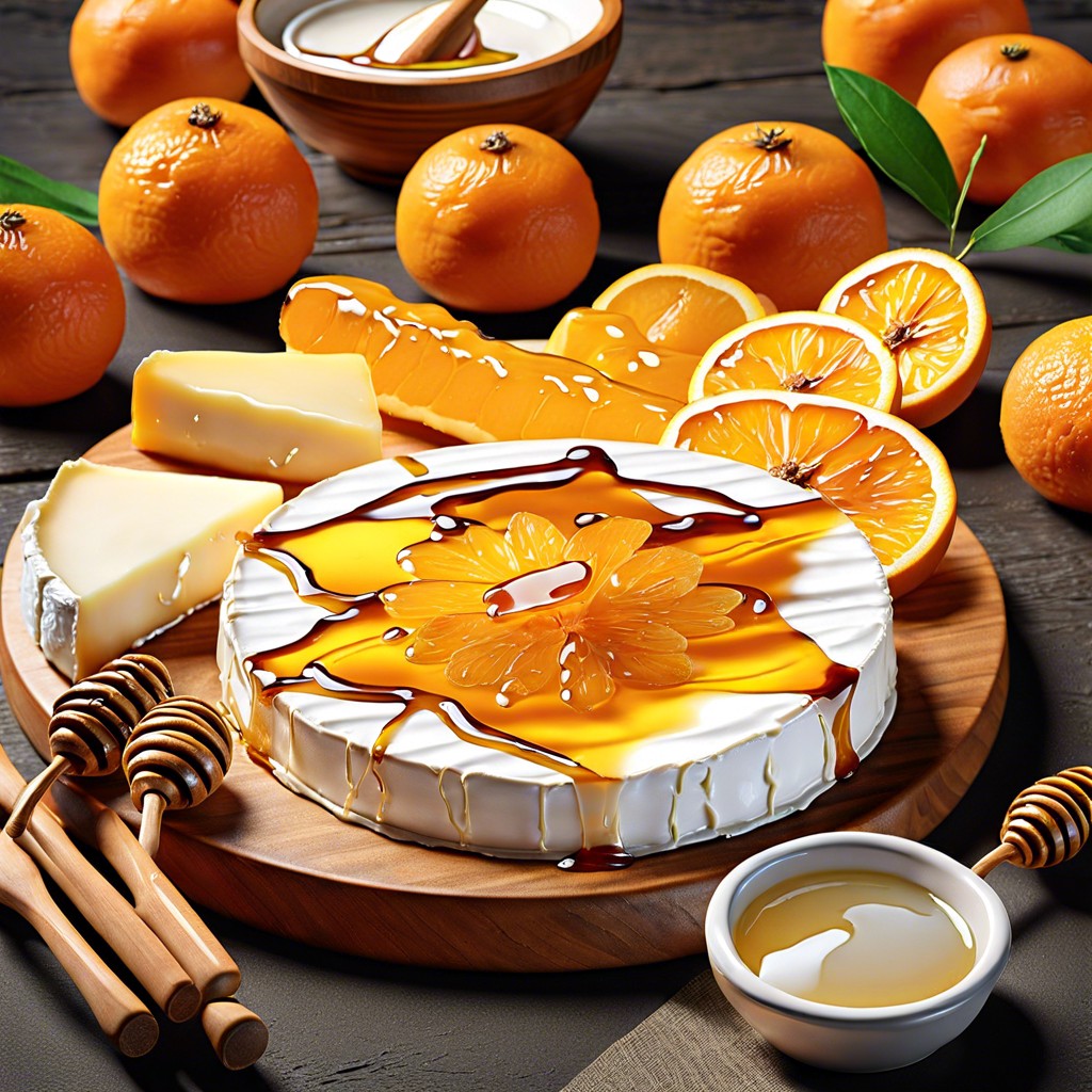 orange honey drizzled brie