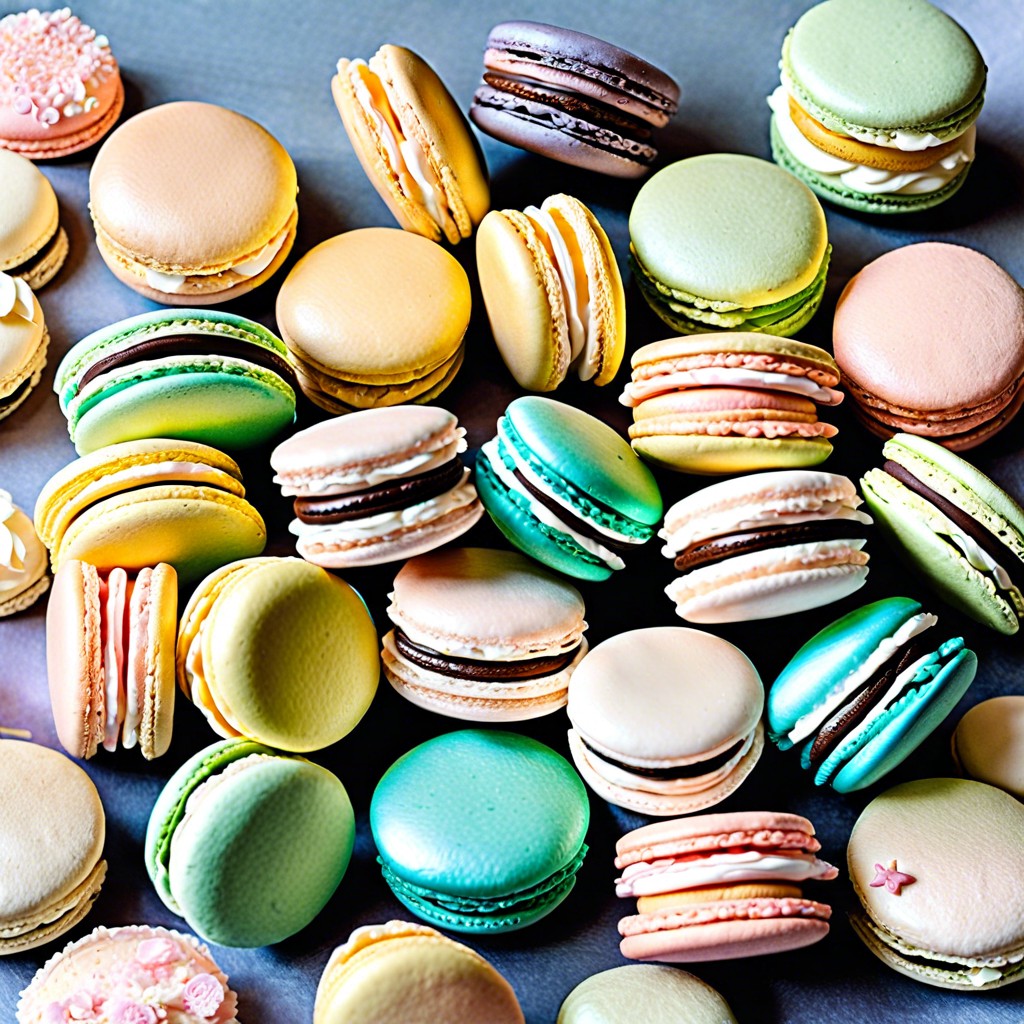 pastel colored macarons