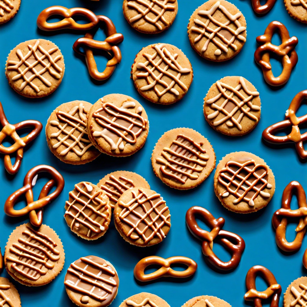 peanut butter cookies with pretzels