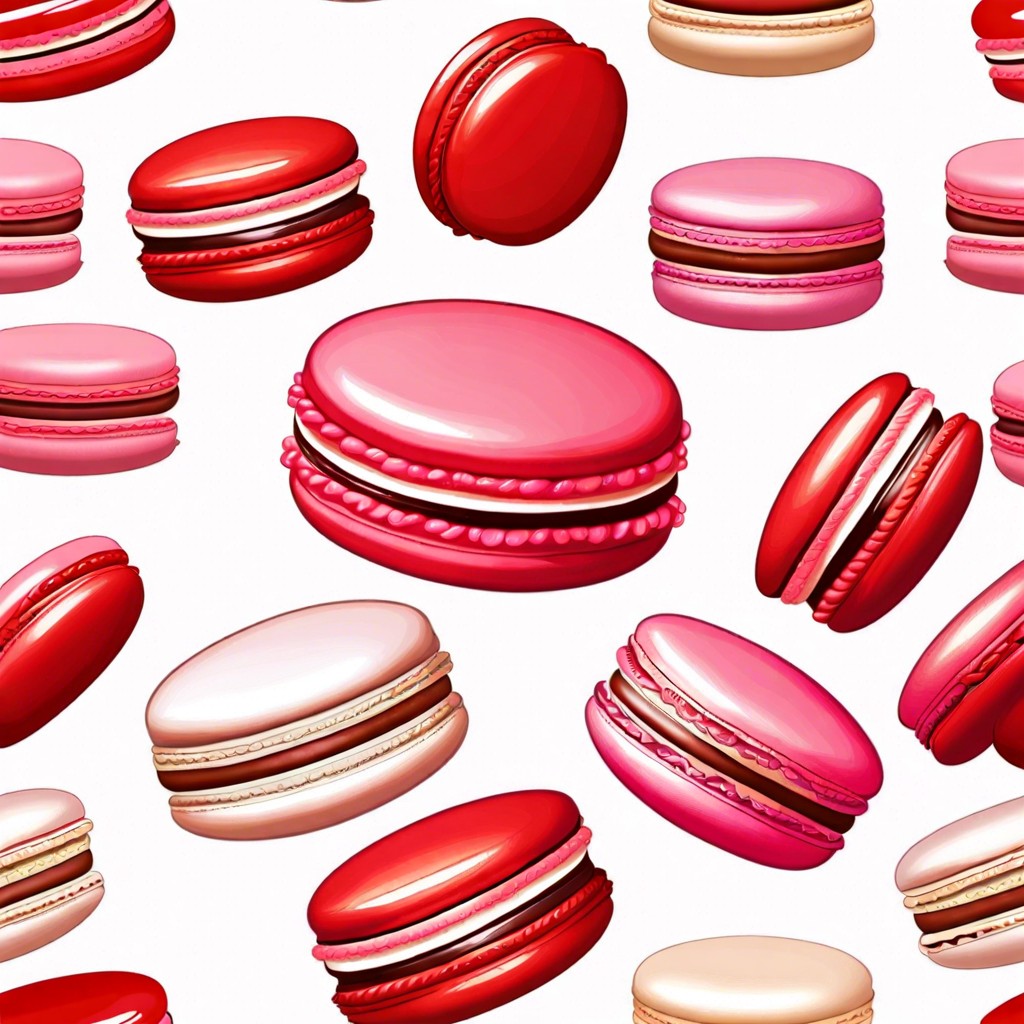 pink and red macarons