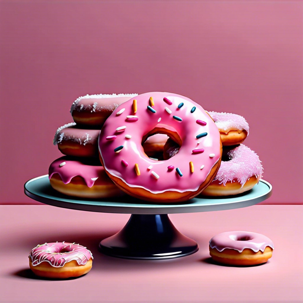 pink frosted donuts