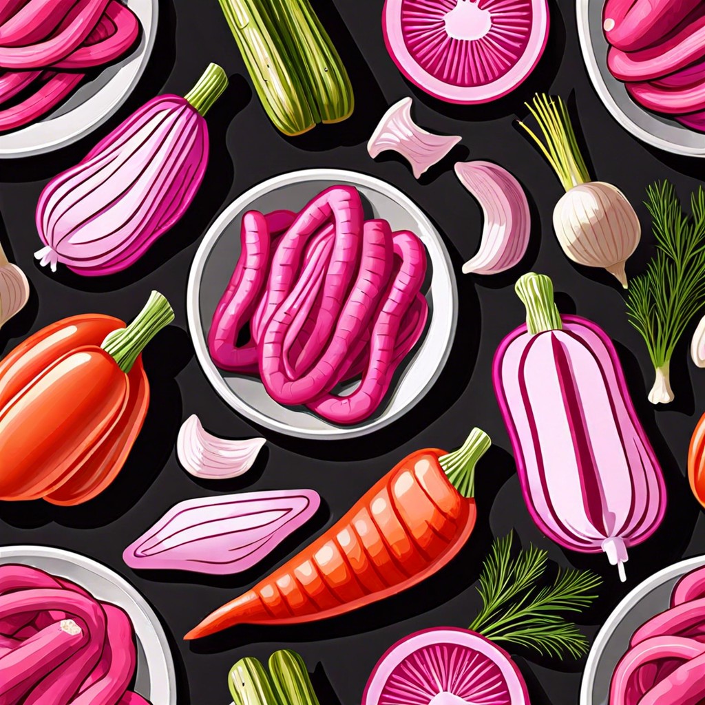 pink pickled vegetables