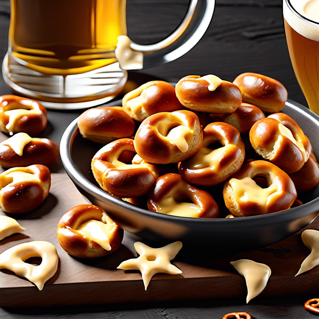 pretzel bites with beer cheese