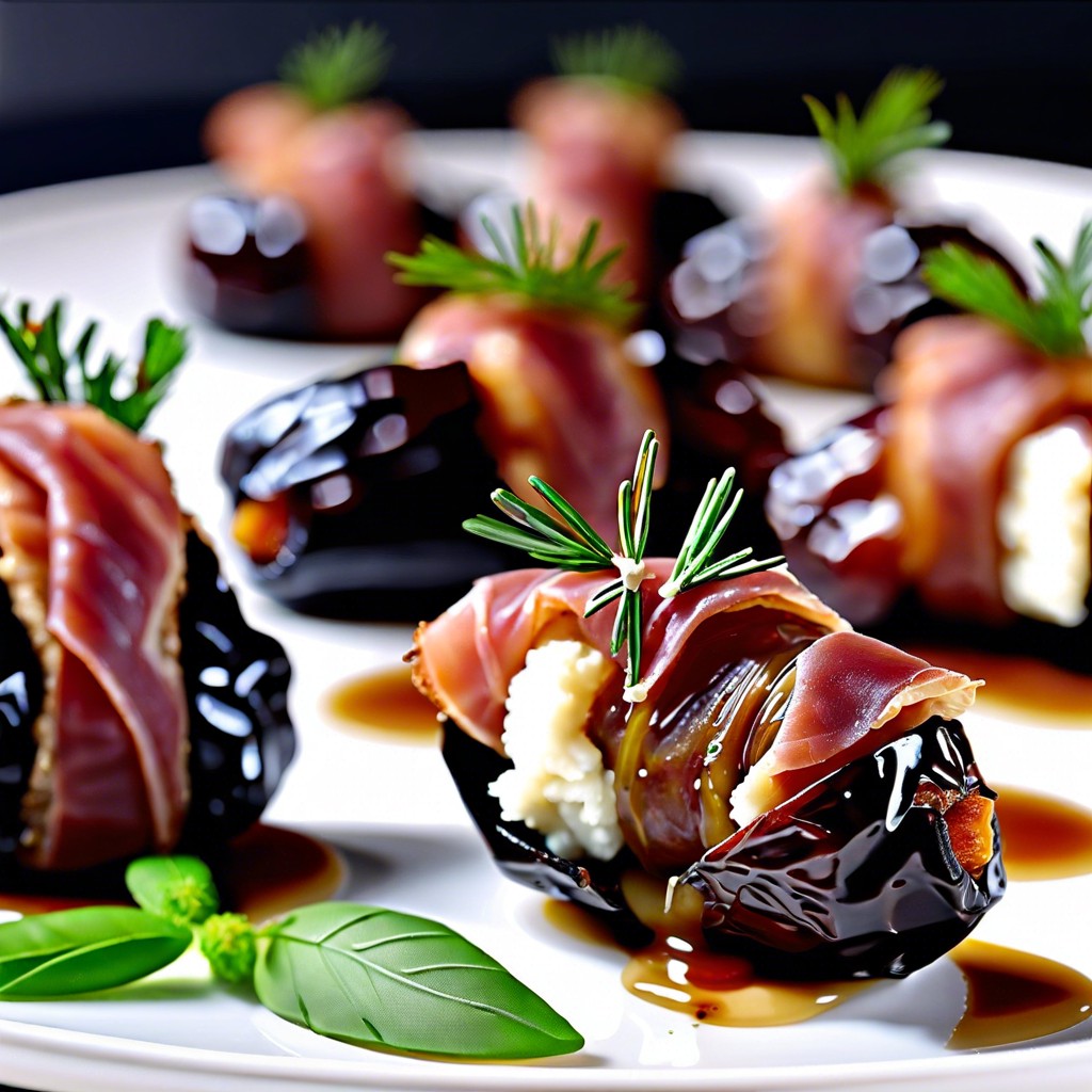 prosciutto wrapped goat cheese stuffed dates