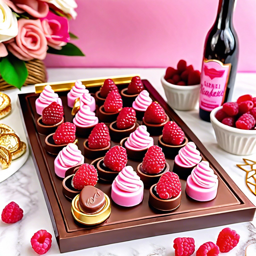 raspberry filled chocolates