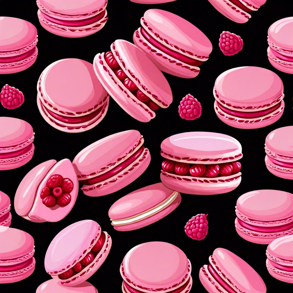 raspberry macarons