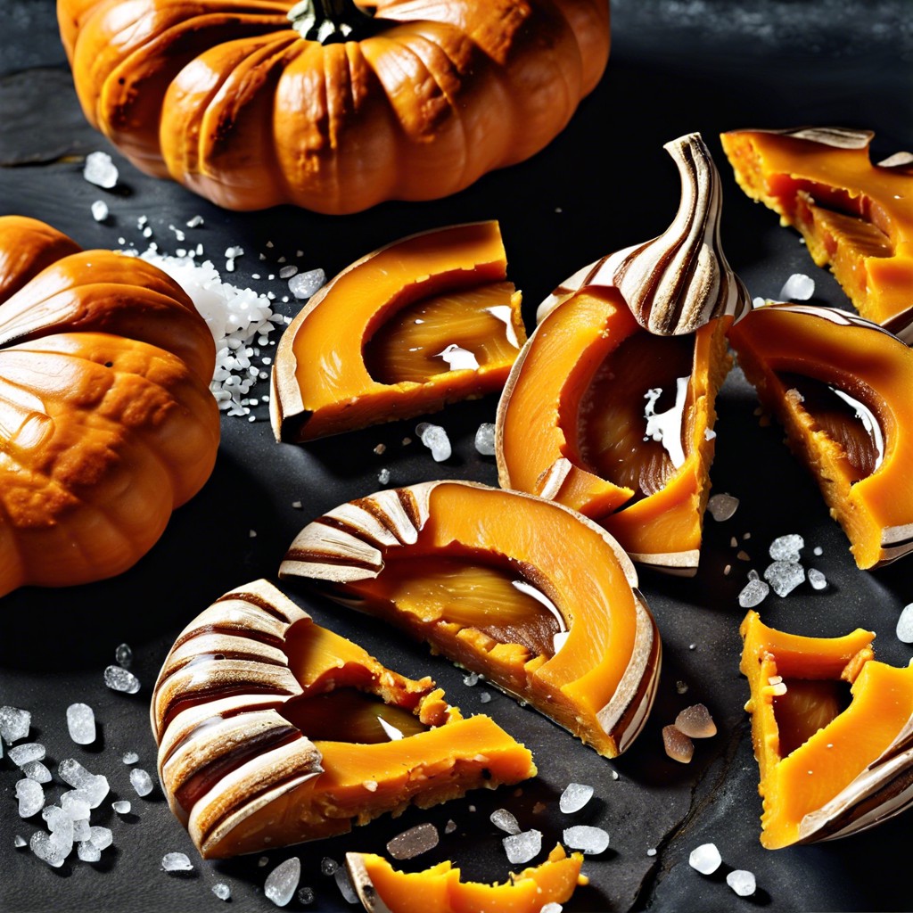 roasted pumpkin slices with sea salt