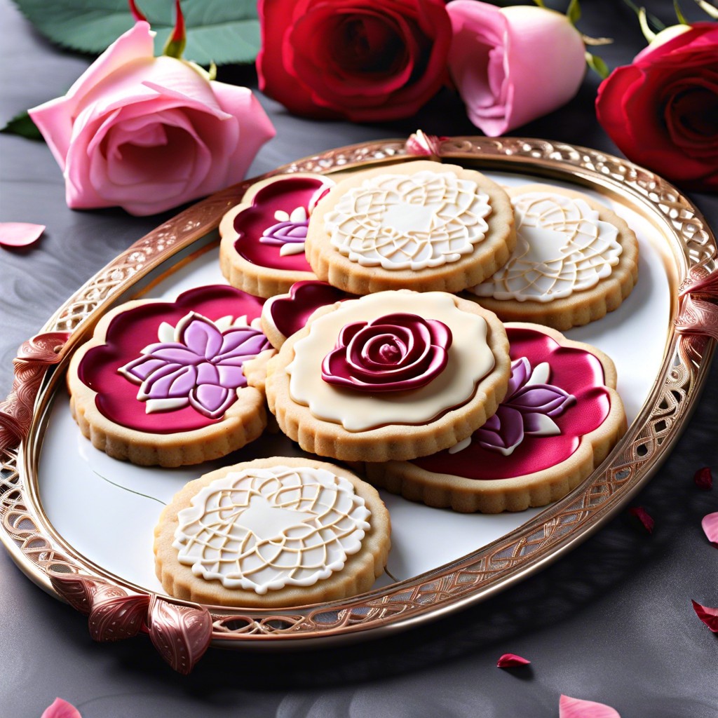 rose petal infused shortbread cookies