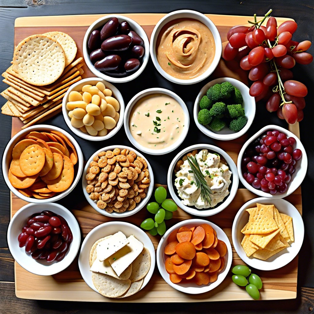 savory snacking dip board