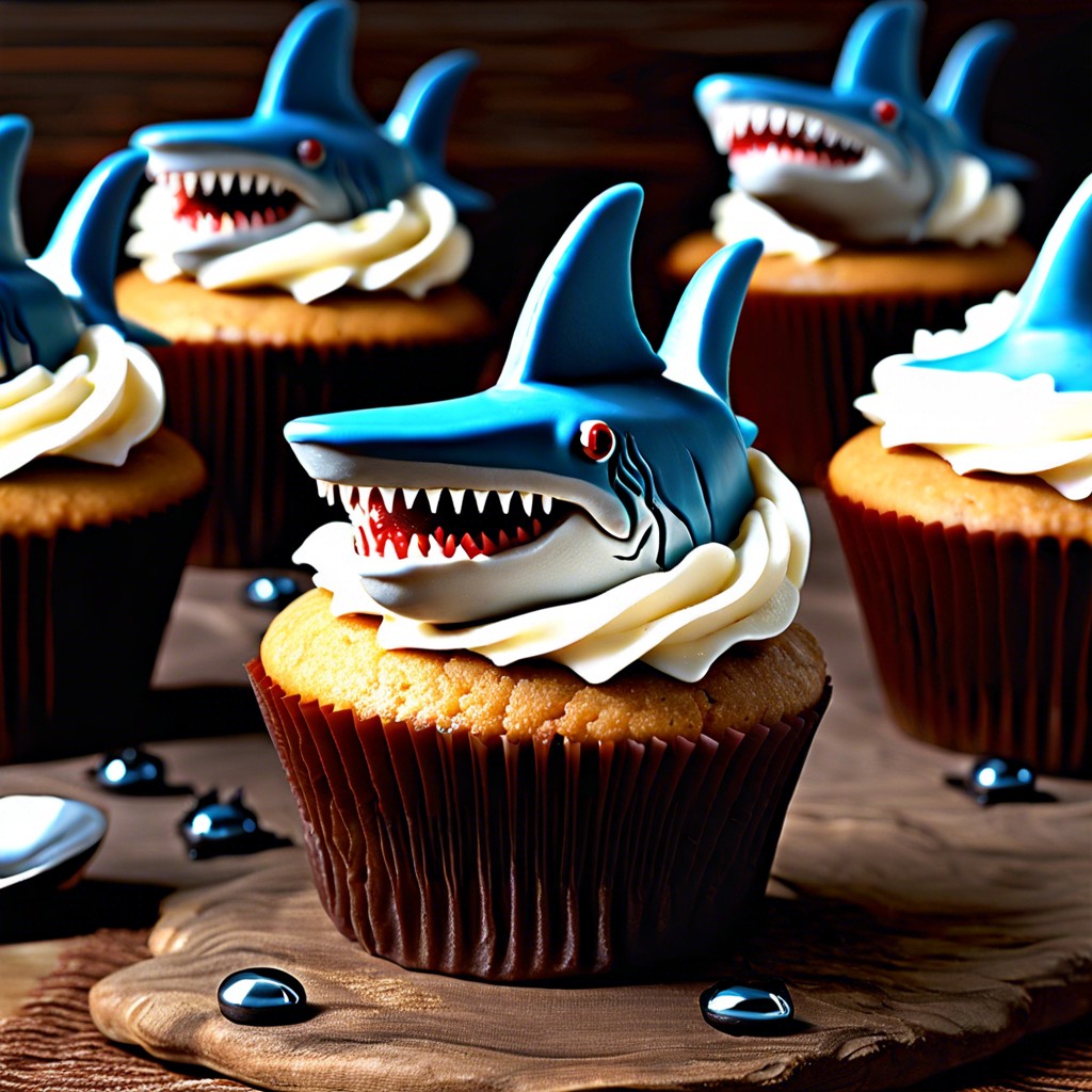 shark fin cupcakes