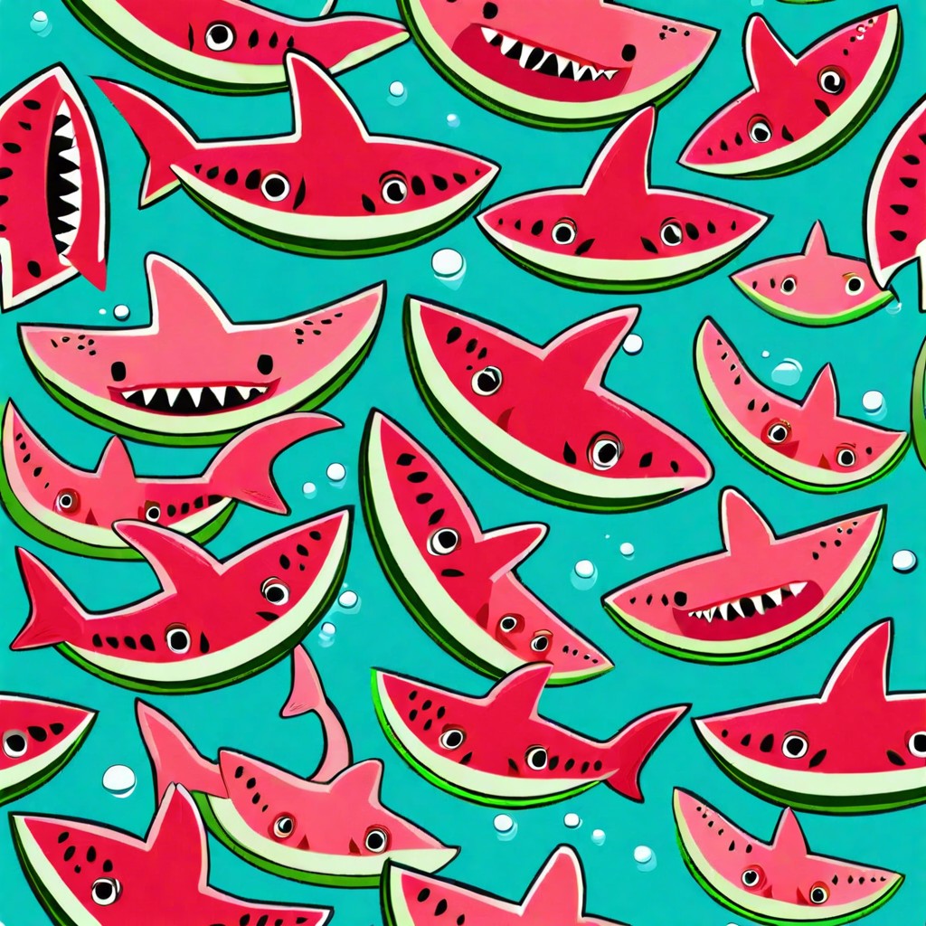shark jaws watermelon slices