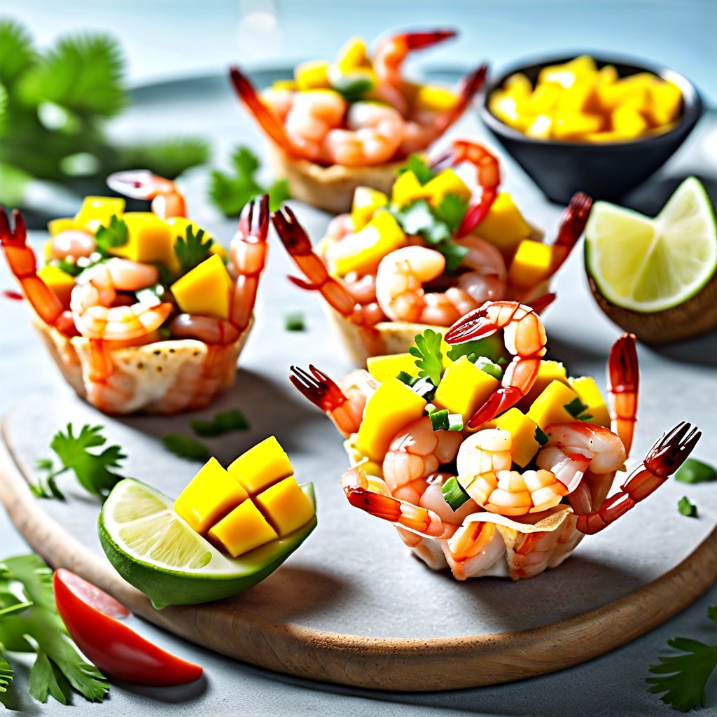 shrimp and mango salsa cups