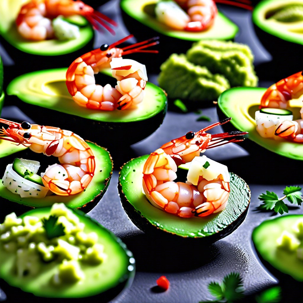 shrimp avocado cucumber bites