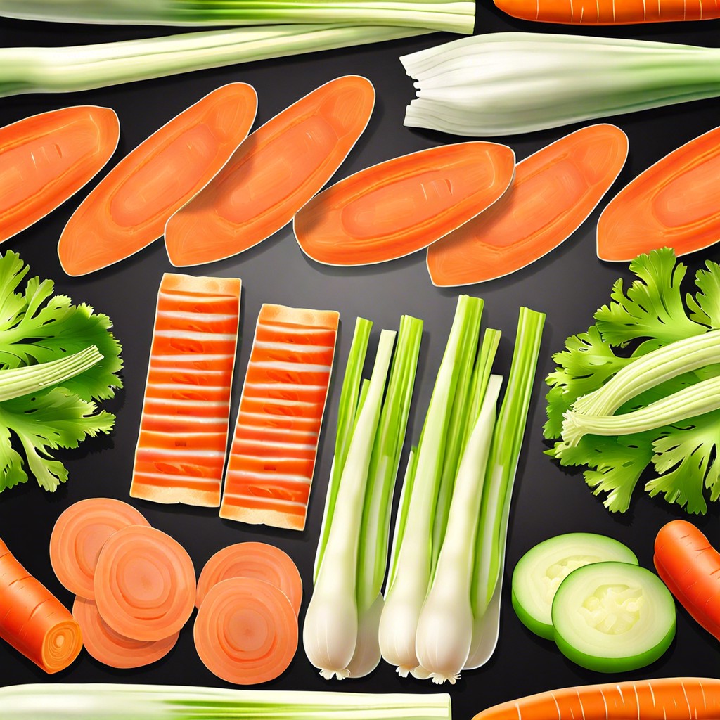 sliced carrots and celery