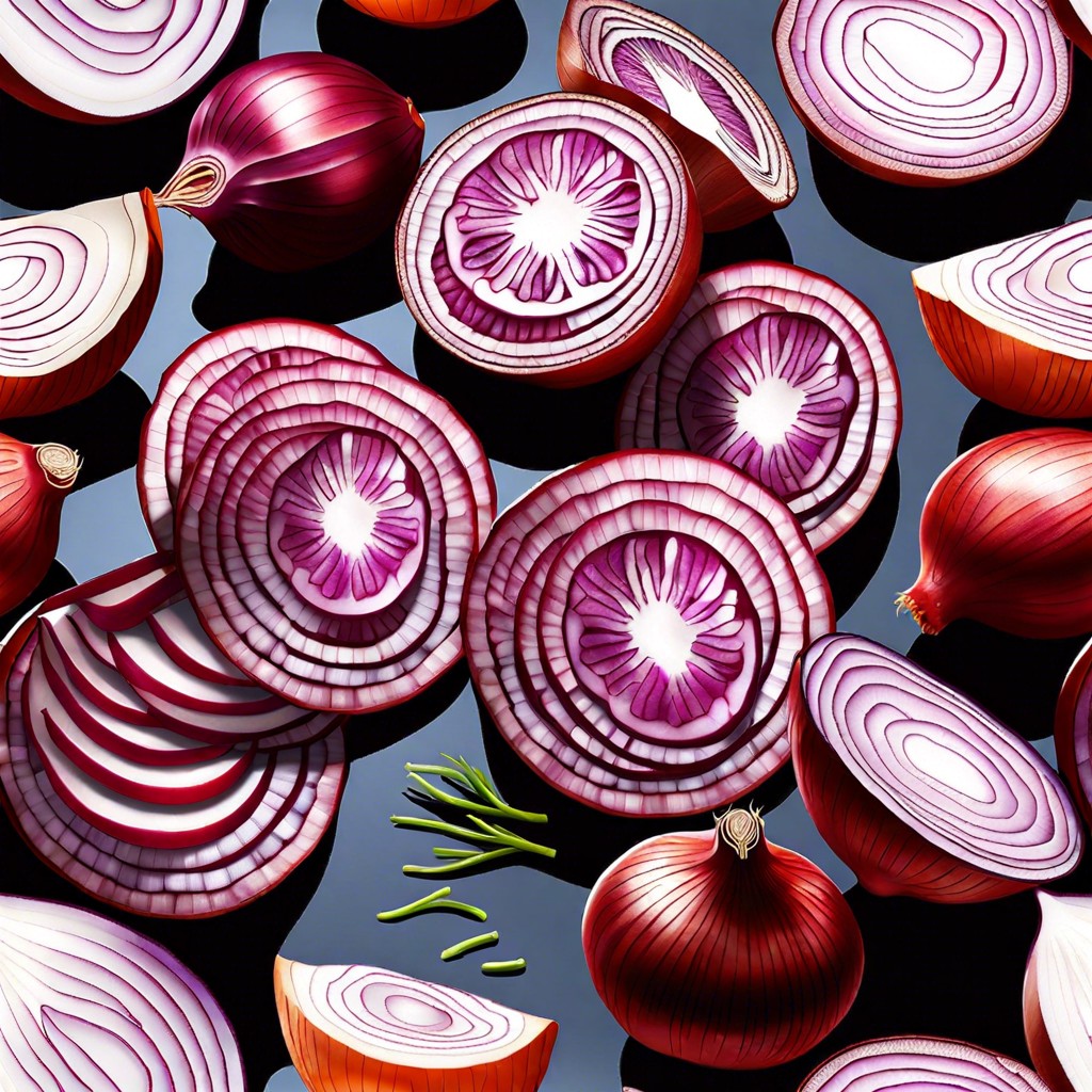 sliced red onions