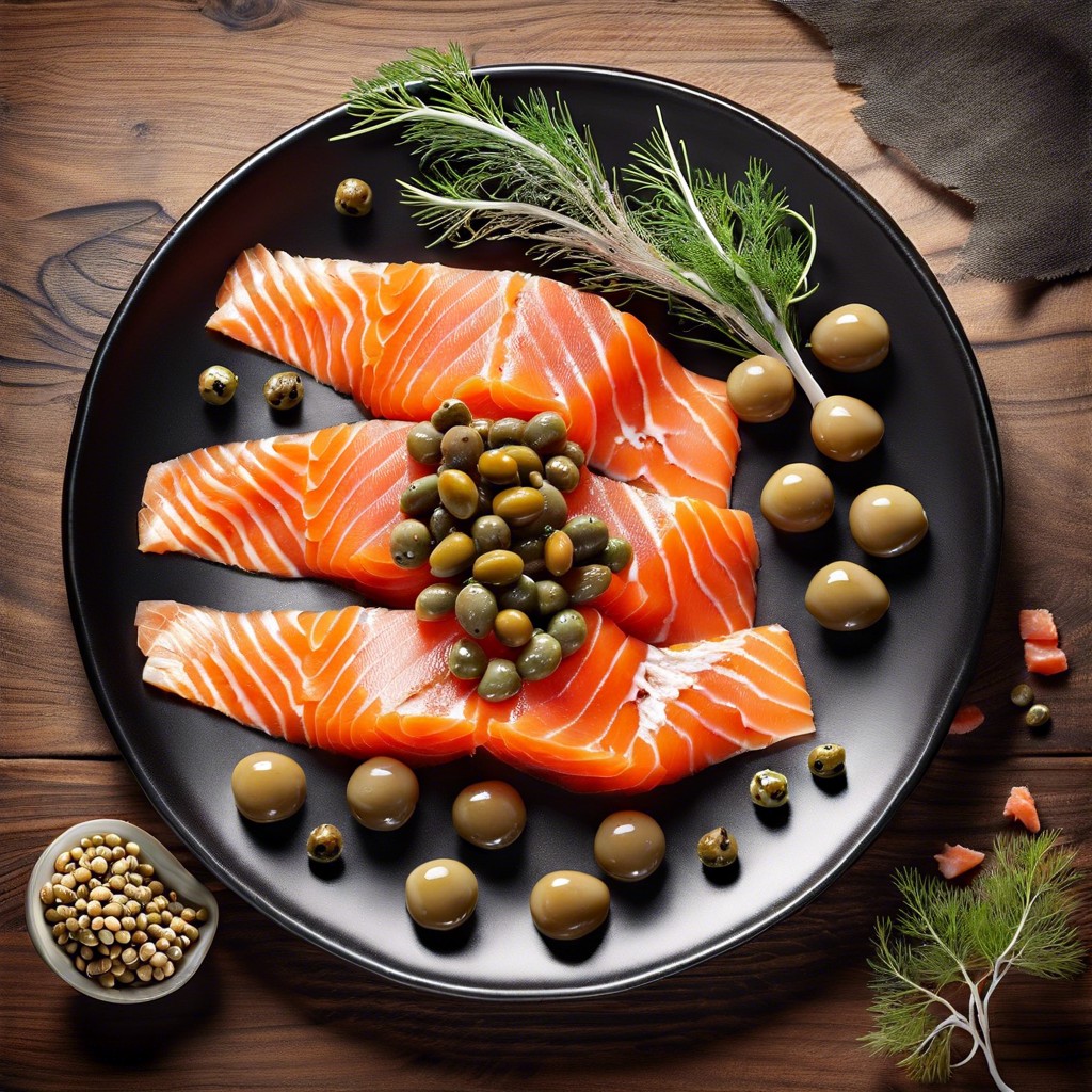 smoked salmon and caper arrangements