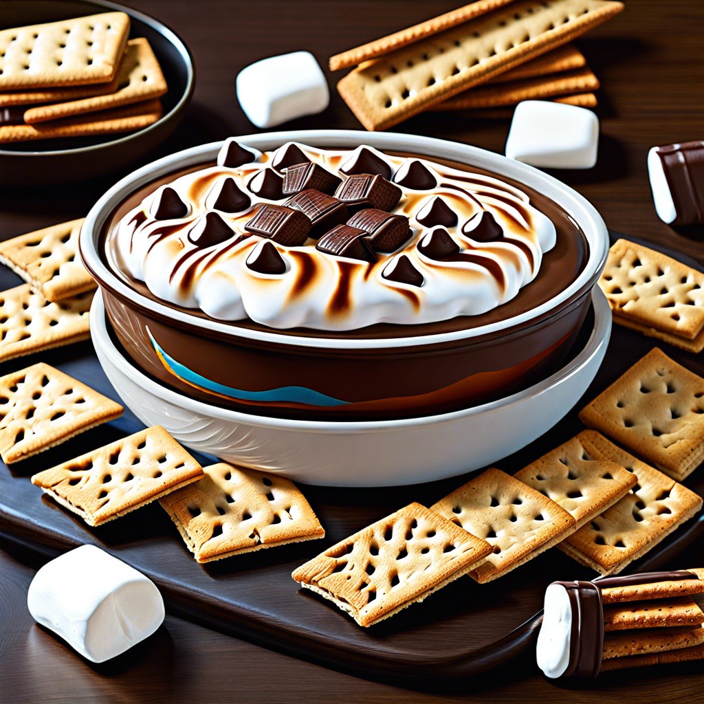 smores dip with crackers